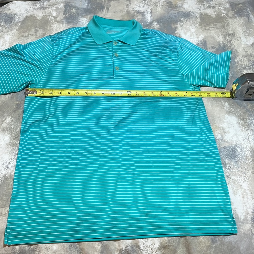 Nike Golf Tour Performance Dri-Fit Men’s SZ M Teal Colored Striped Polo Shirt - Picture 5 of 12